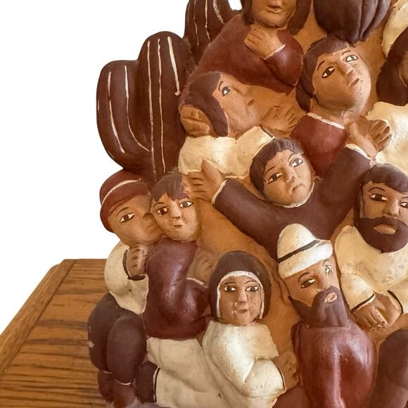 Vintage Handmade Peruvian Clay Statue Figurine Jesus Storyteller Folk Art - Picture 3 of 8